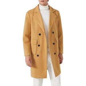 Men's Wool Blend Pea Coat Notched Collar Double Breasted Overcoat Warm Winter Tr
